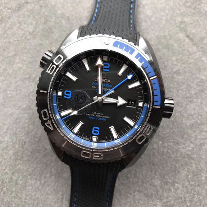 Celestial Ocean Diver 600M Traveller Deep Black 46mm Black Ceramic On Rubber Strap Black Dial 2075