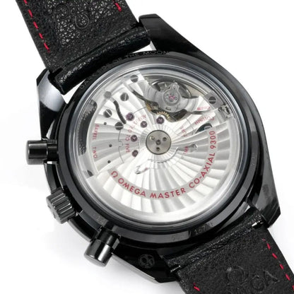 Celestial Chronograph Dark Side Of The Moon 44mm Black Ceramic On Leather Strap Black Dial 5151
