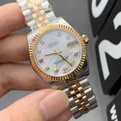 [Super Clone] Regency Ladies Classic Date 28 mm Five-Link Domed Bezel White mother of pearl Dial 279171 2112