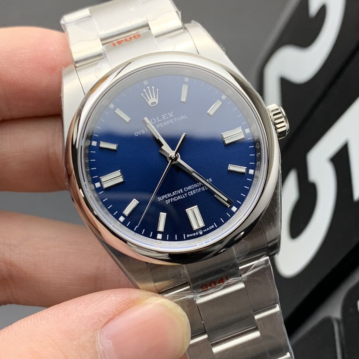 Regency Timeless Perpetual 36 mm Timeless Trapeze Bezel Blue Dial 7521