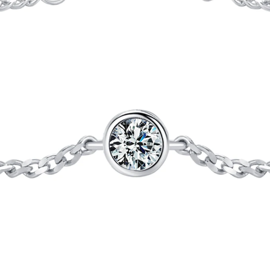Minimal Bezel Moissanite Bracelet