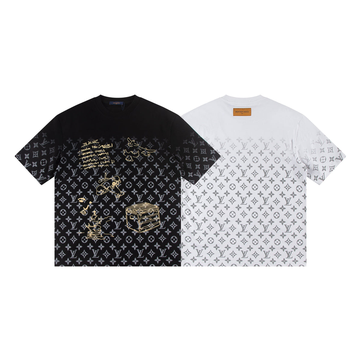Full print splicing patch embroidery t-shirt