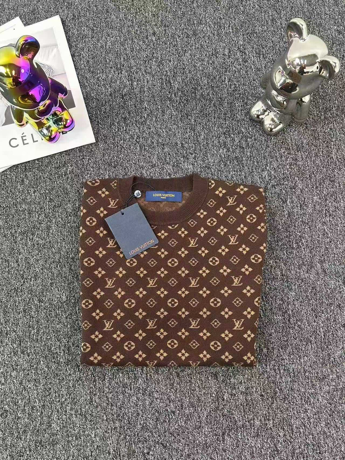 full print short-sleeved knitted t-shirt