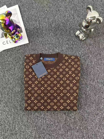 full print short-sleeved knitted t-shirt
