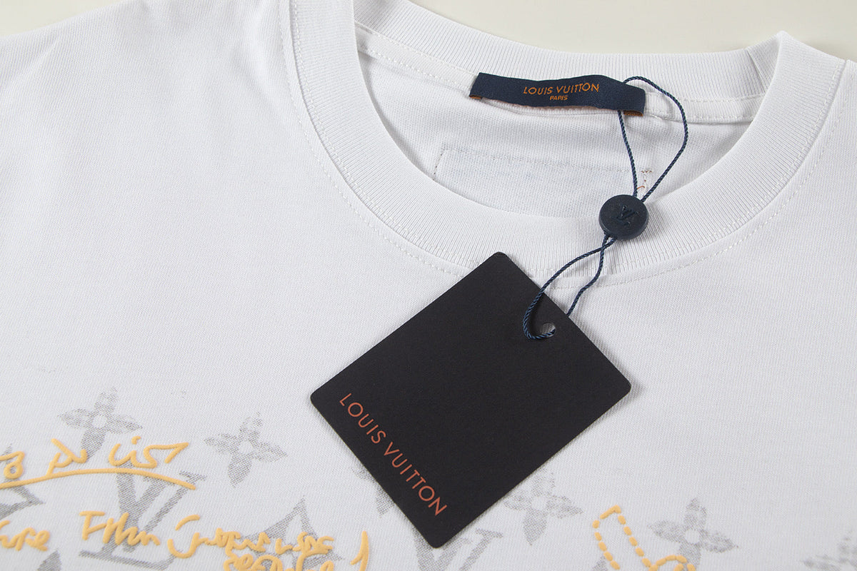 Full print splicing patch embroidery t-shirt