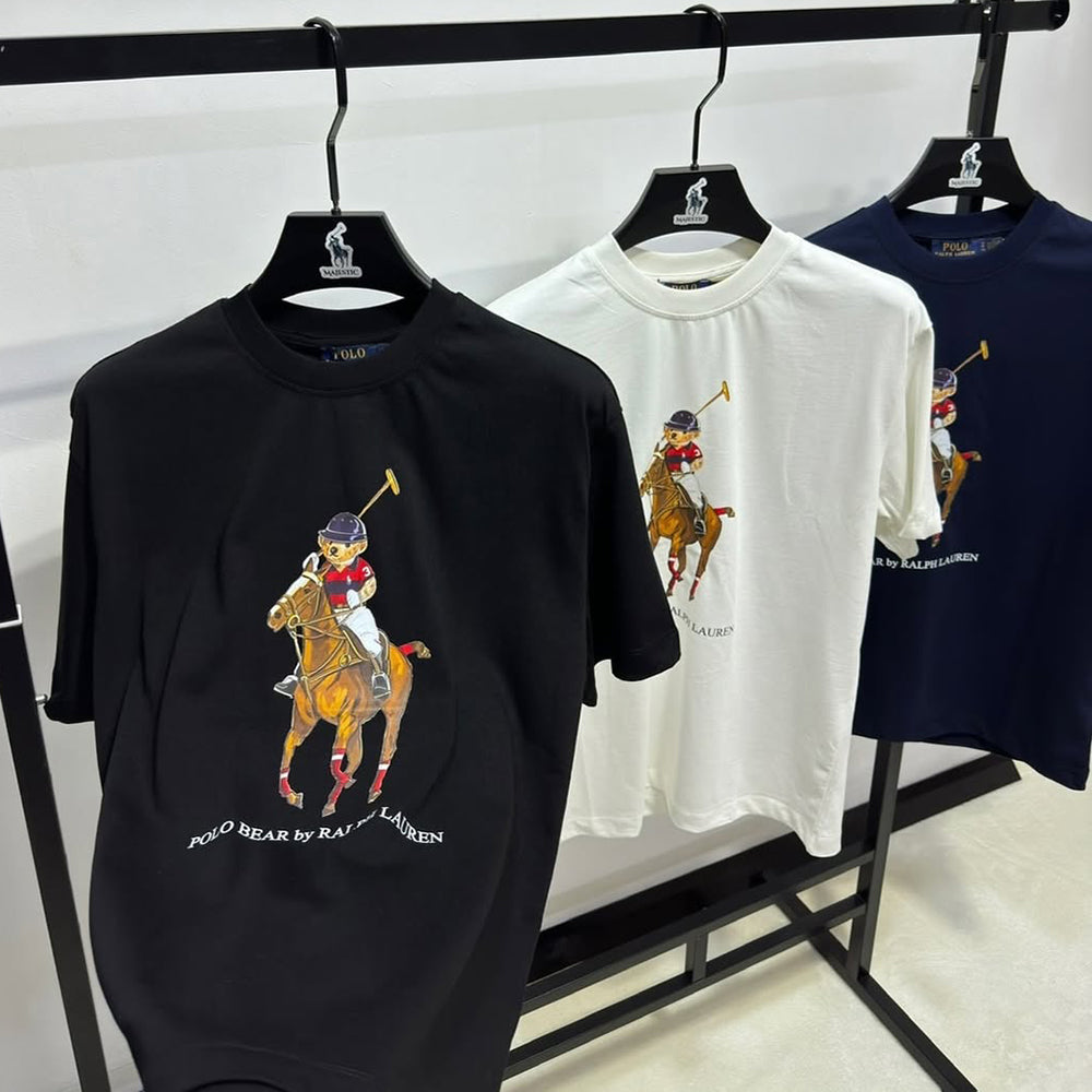 Horse Letters Print Short Sleeve T-Shirt