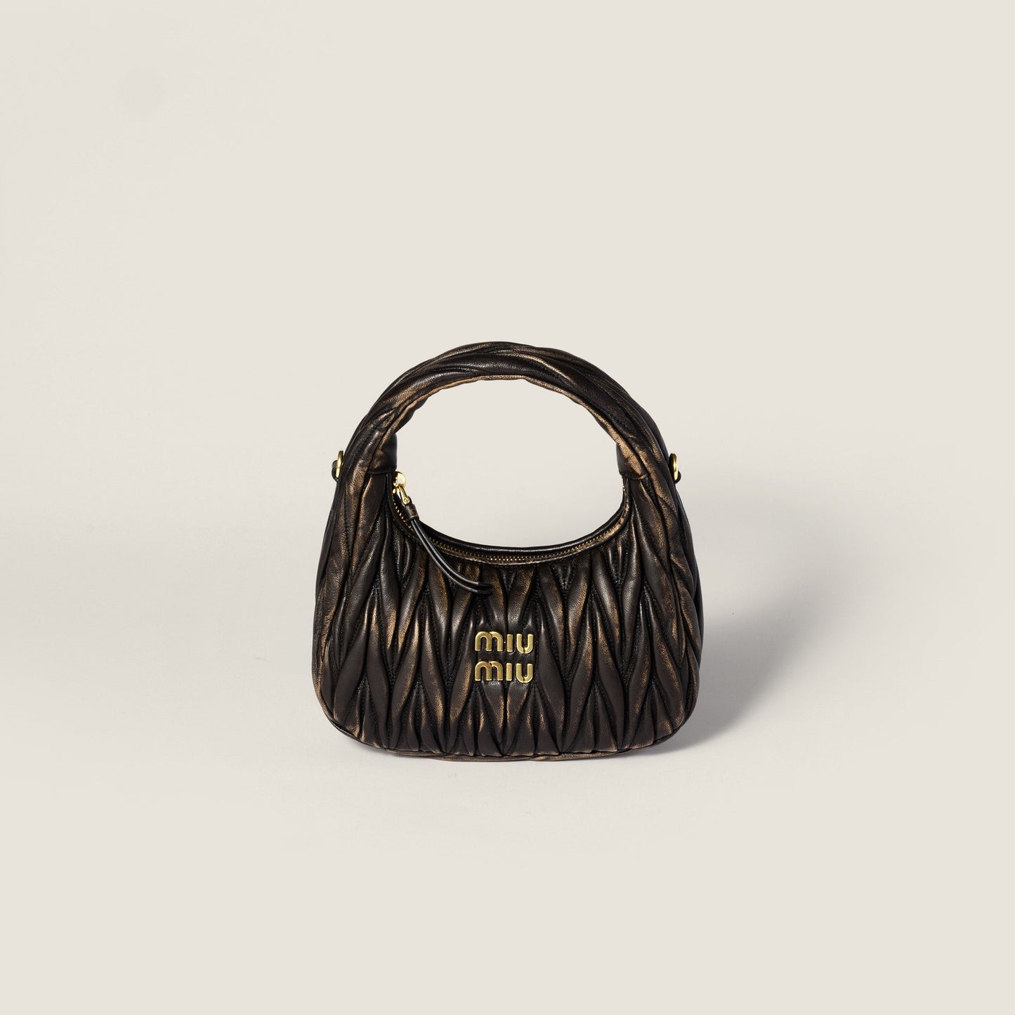 Wander matelassé nappa leather hobo bag