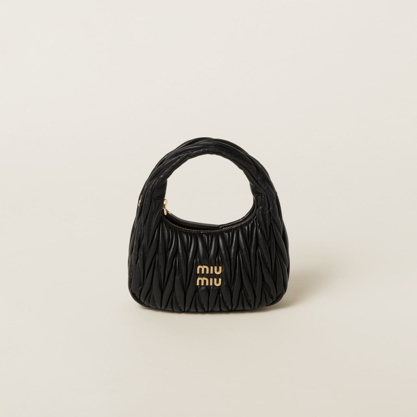 Wander matelassé nappa leather hobo mini-bag