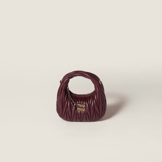 Wander matelassé nappa leather hobo mini-bag