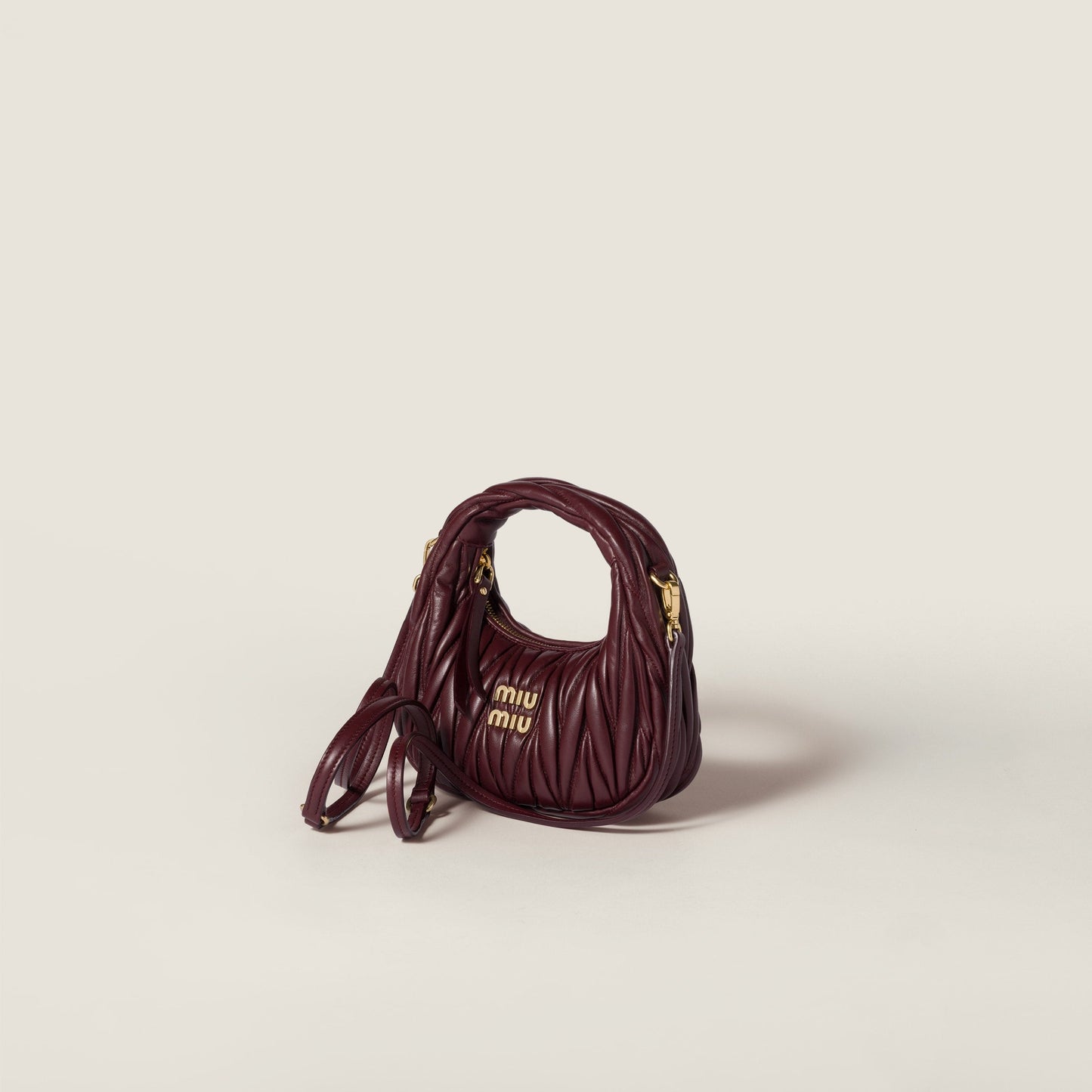 Wander matelassé nappa leather hobo mini-bag