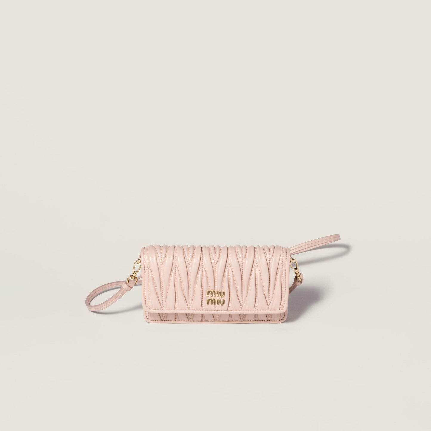 Matelassé nappa leather pouch