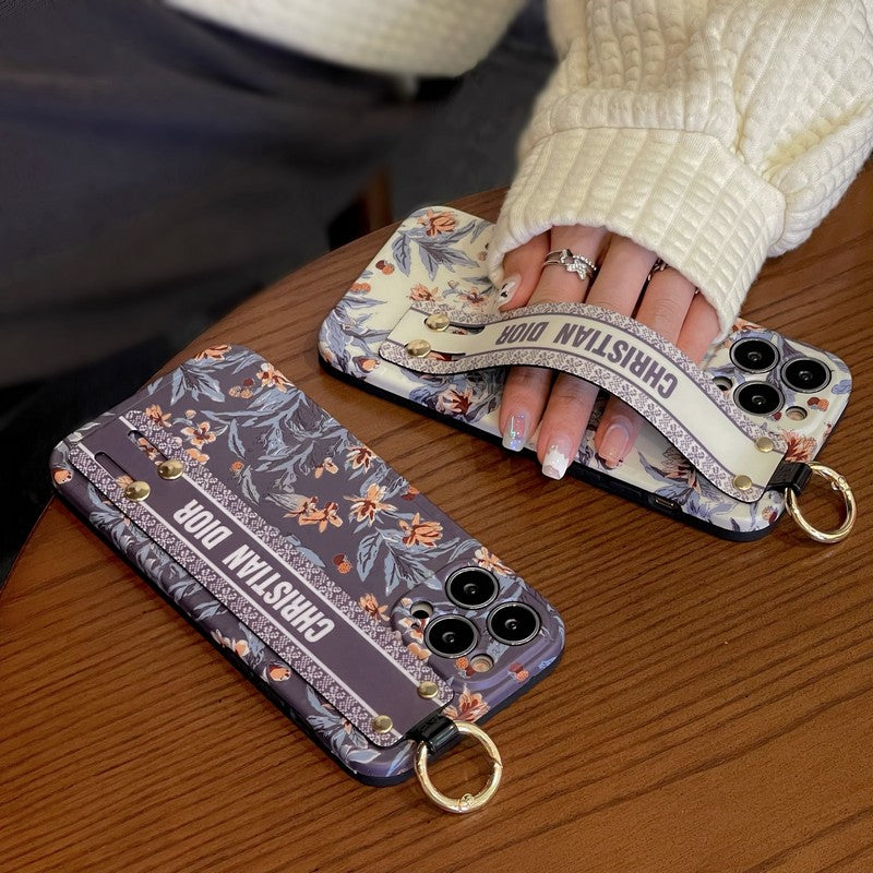 CD Purple & White Wristband iPhone Case