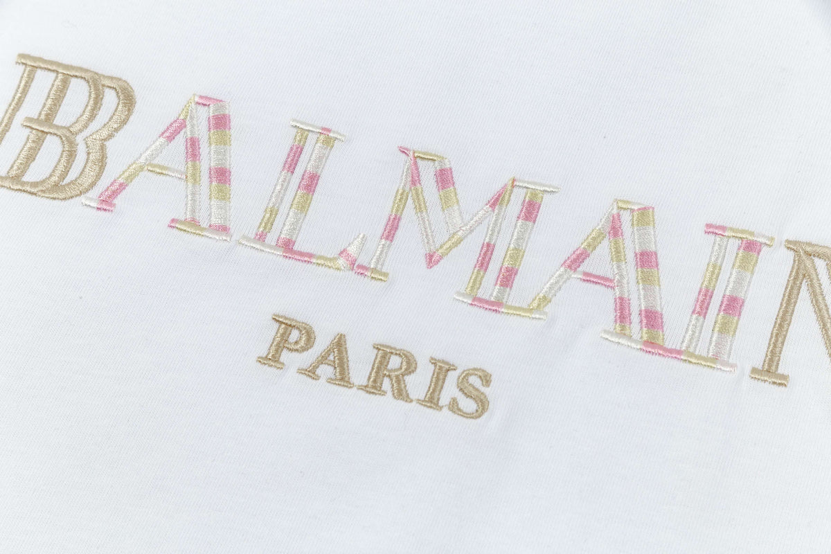 Colorful embroidered pure cotton t-shirt