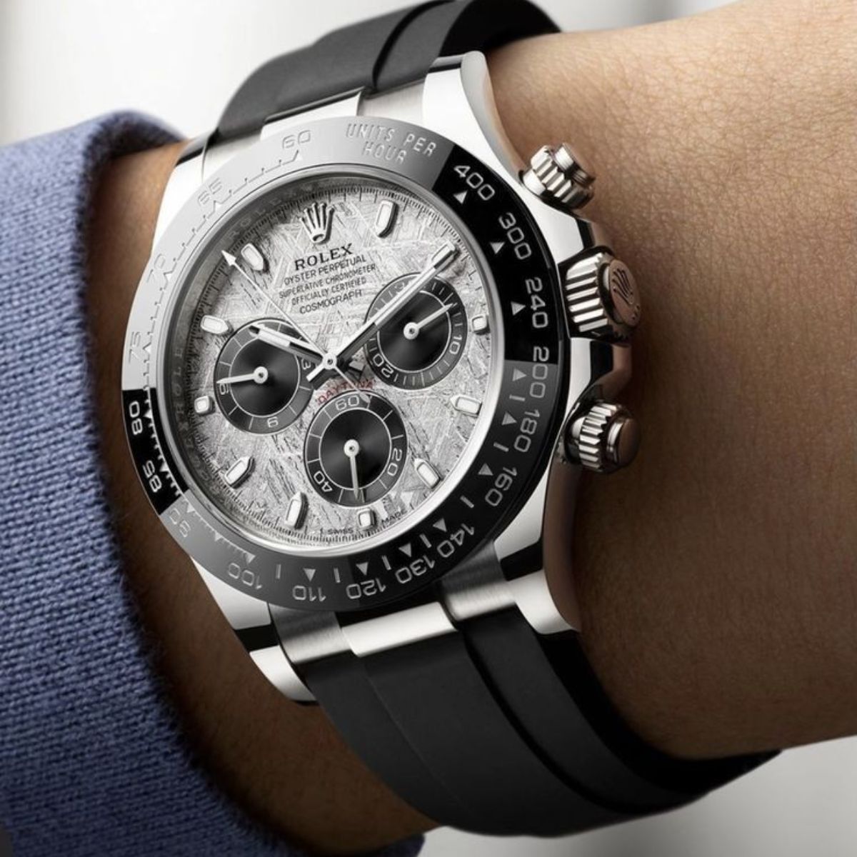 [Super Clone] Regency Racing Chronograph 40 mm Rubber Ceramic Bezel Meteorite and black Dial 126519LN 2180