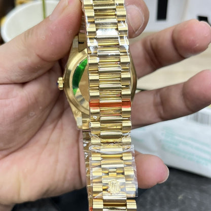 [Super Clone] Regency Weekday 36 mm Weekday Fluted Bezel Blue ombre set with diamonds Dial 128238 7736