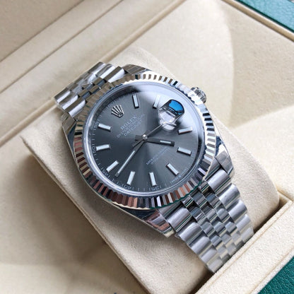 Regency Classic Date 41 mm Five-Link Fluted Bezel Slate Dial 126334 3304