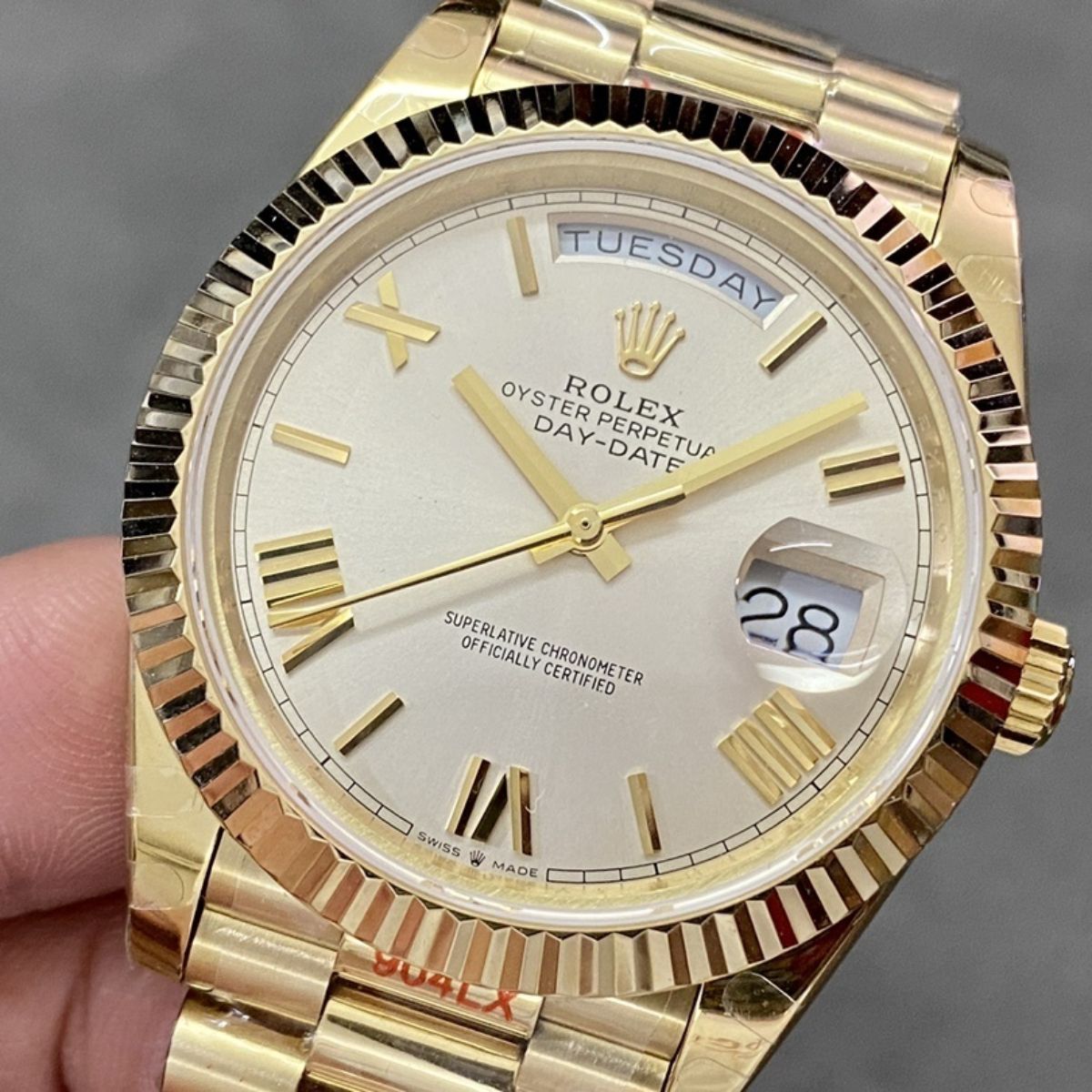 Regency Weekday 40 mm Weekday Fluted Bezel White Dial 228236 3433