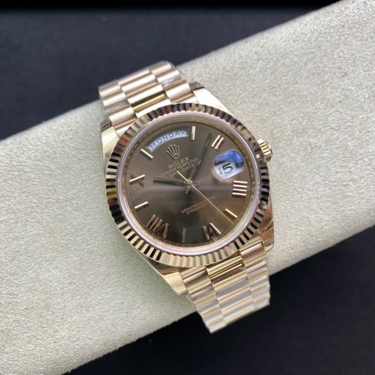 Regency Weekday 40 mm Weekday Fluted Bezel Chocolate Dial 228235 5961