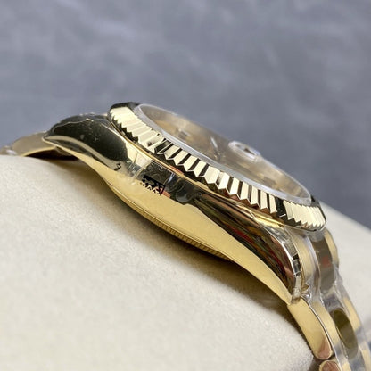 [Super Clone] Regency Dual Time 42 mm Timeless Fluted Bezel Champagne colour Dial 336938 3654