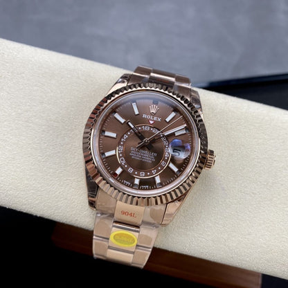 Regency Dual Time 42 mm Timeless Fluted Bezel Chocolate Dial 336935 4045