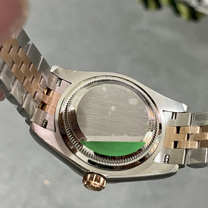 [Super Clone] Regency Ladies Classic Date 28 mm Five-Link Fluted Bezel Aubergine set with diamonds Dial 279171 4914