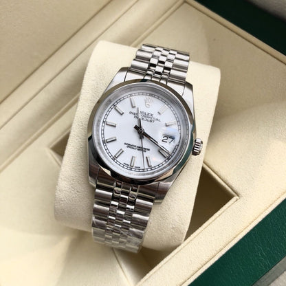 Regency Classic Date 36 mm Five-Link Domed Bezel White Dial 1168