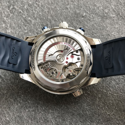 Celestial Seafarer Diver 300M Chronograph 44mm Steel On Rubber Strap Silver Blue Dial 2150