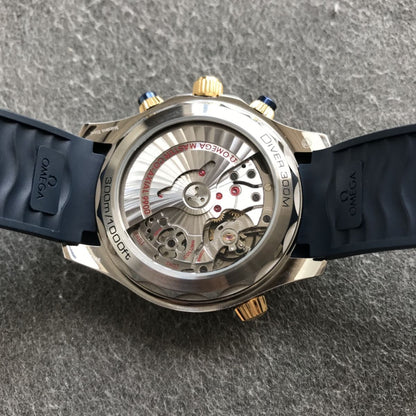Celestial Seafarer Diver 300M Chronograph 44mm Steel Yellow Gold On Rubber Strap Blue Dial 3695