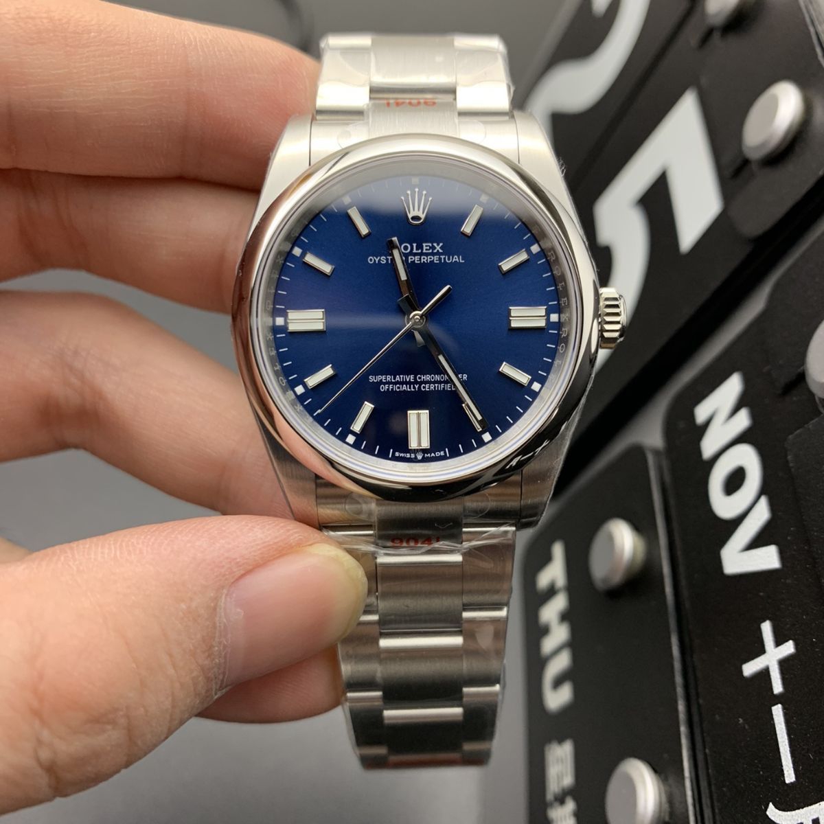 [Super Clone] Regency Timeless Perpetual 36 mm Timeless Trapeze Bezel Blue Dial 8773