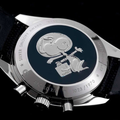 Celestial Chronograph Silver Snoopy Award 50th Anniversary 42mm Steel On Nylon Strap Silver Dial 5392