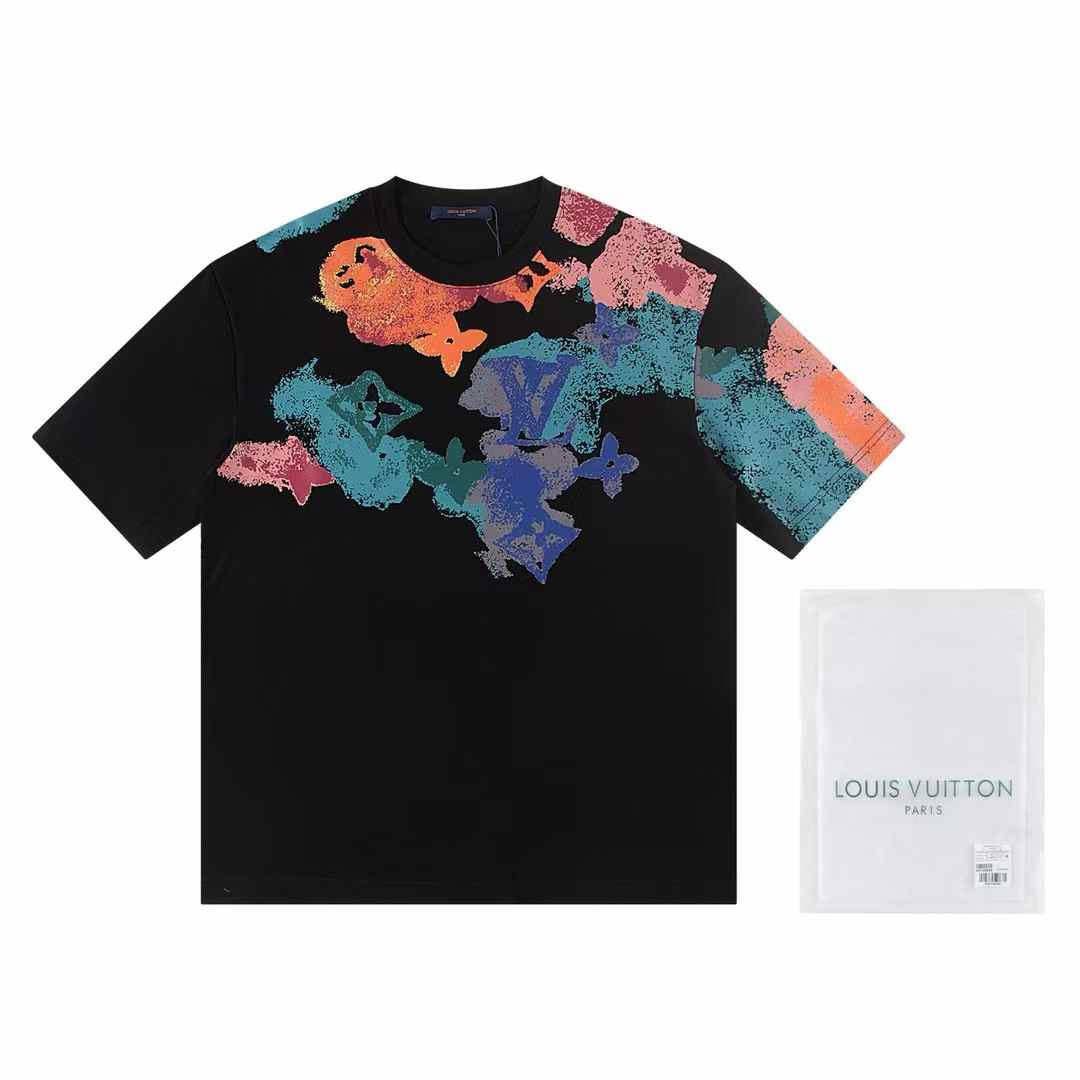 Ink splashing print t-shirt