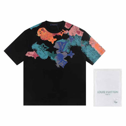 Ink splashing print t-shirt