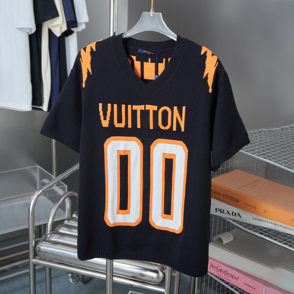 High quality embroidered knitted t-shirt