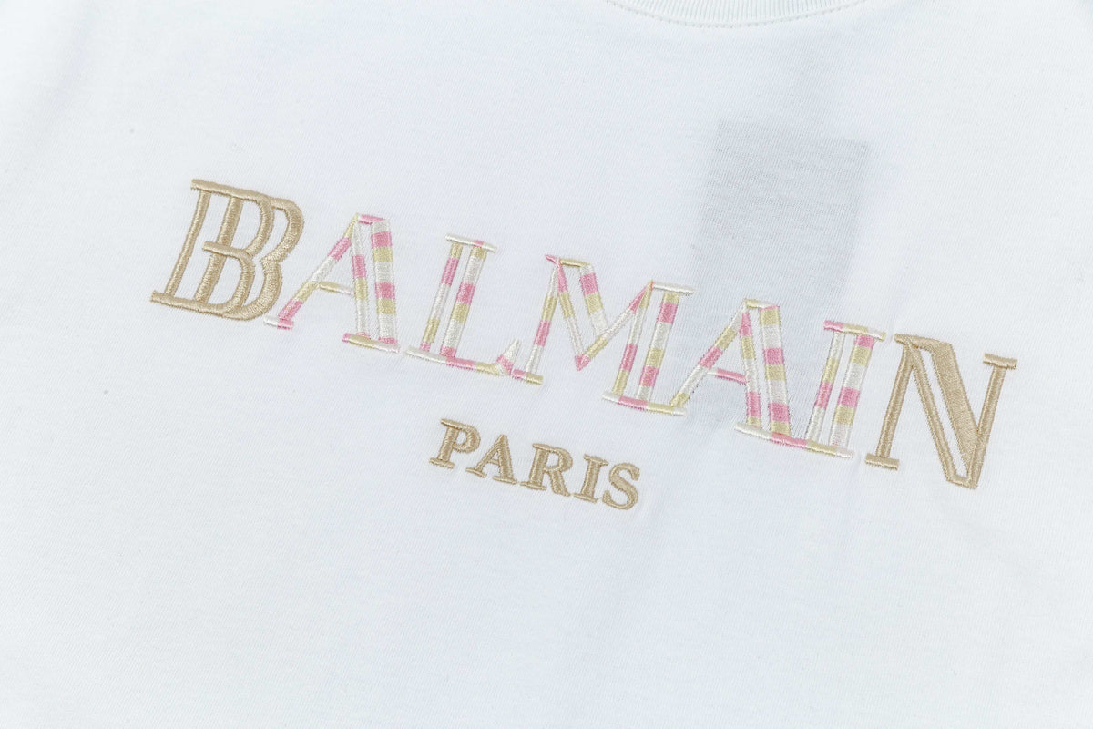 Colorful embroidered pure cotton t-shirt