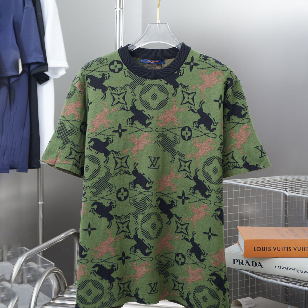 2025ss Camouflage knitted t-shirt