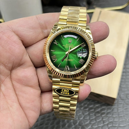 [Super Clone] Regency Weekday 36 mm Weekday Fluted Bezel Blue ombre Dial 128238 7153