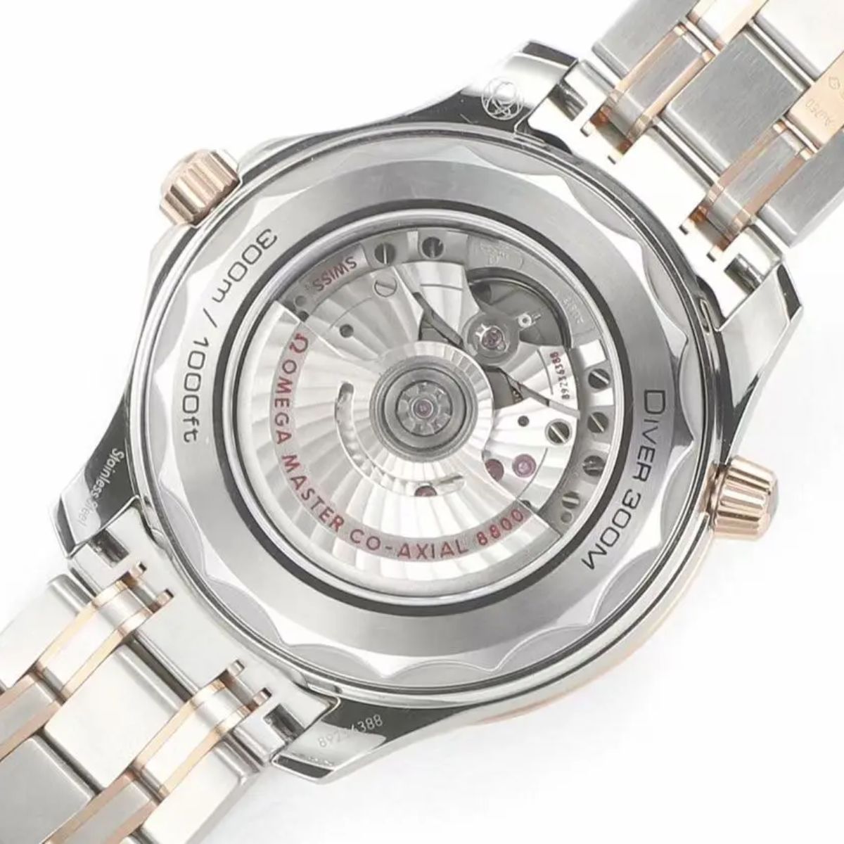 Celestial Seafarer Diver 300M 42mm Steel Rose Gold On Steel Blue Dial 6933