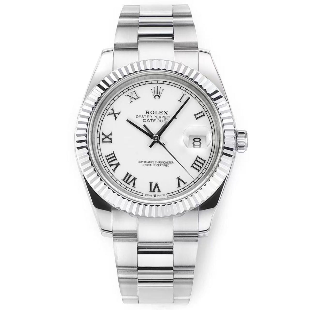 Regency Classic Date 36 mm Timeless Fluted Bezel White Dial 126234 6059