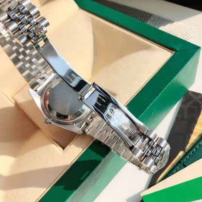 [Super Clone] Regency Classic Date 36 mm Five-Link Brilliant diamond set Bezel Bright black Dial 116244 5303