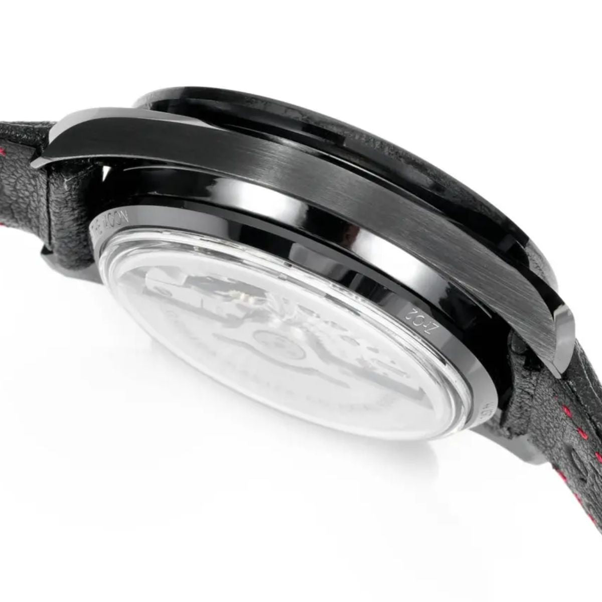 Celestial Chronograph Dark Side Of The Moon 44mm Black Ceramic On Leather Strap Black Dial 5151