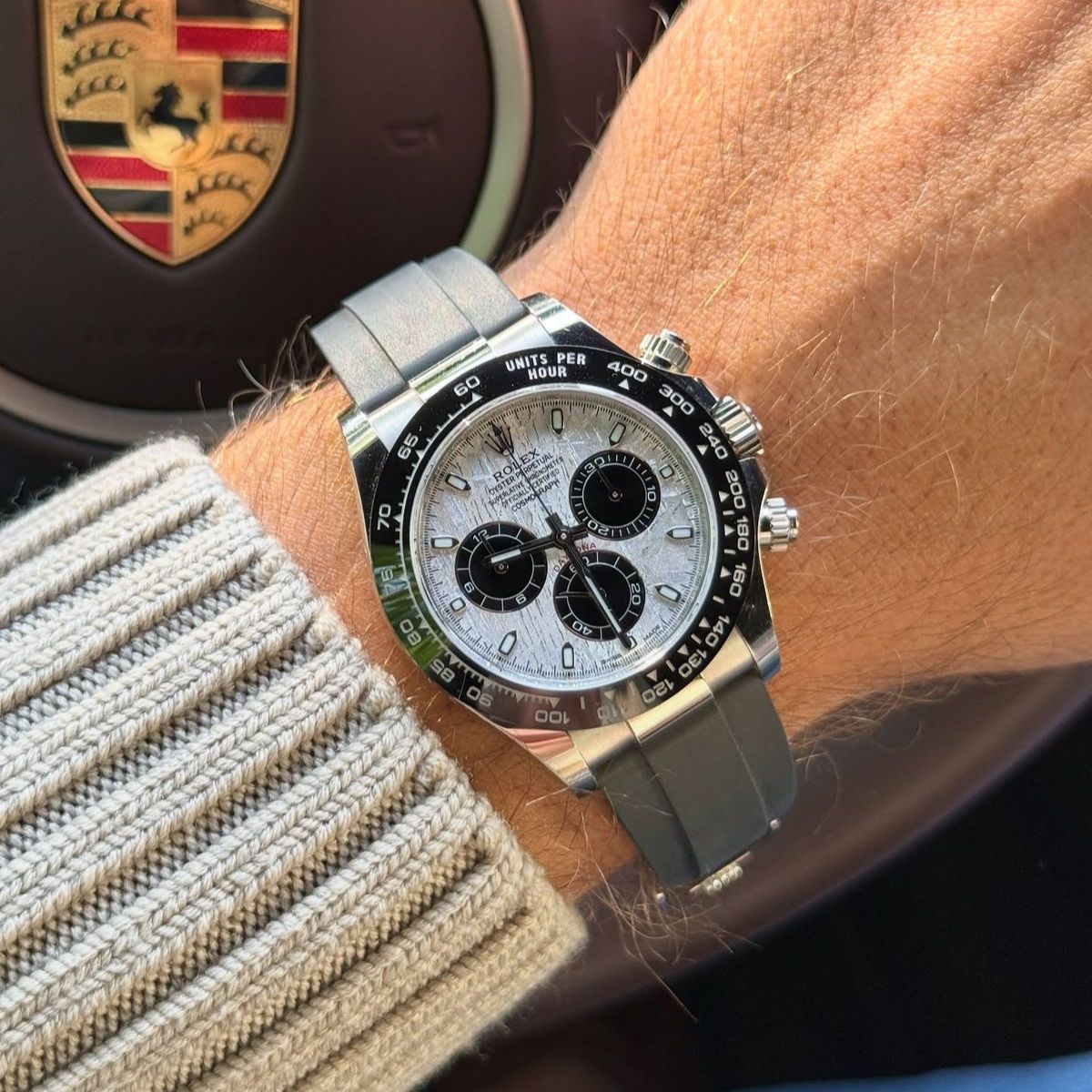 Regency Racing Chronograph 40 mm Rubber Ceramic Bezel Meteorite and black Dial 126519LN 7642