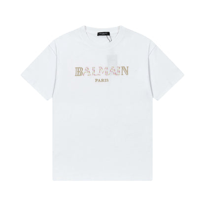 Colorful embroidered pure cotton t-shirt