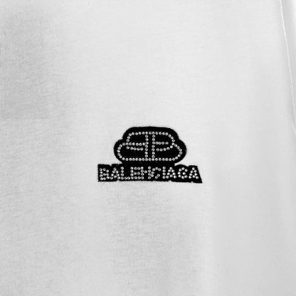 Summer new embroidery hot drill t-shirt