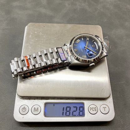 [Super Clone] Regency Weekday 40 mm Weekday Fluted Bezel Blue ombre Dial 228236 5756