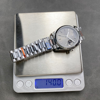 [Super Clone] Regency Weekday 36 mm Weekday Fluted Bezel Silver Dial 128239 5782