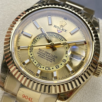 Regency Dual Time 42 mm Timeless Fluted Bezel Champagne colour Dial 336938 5142