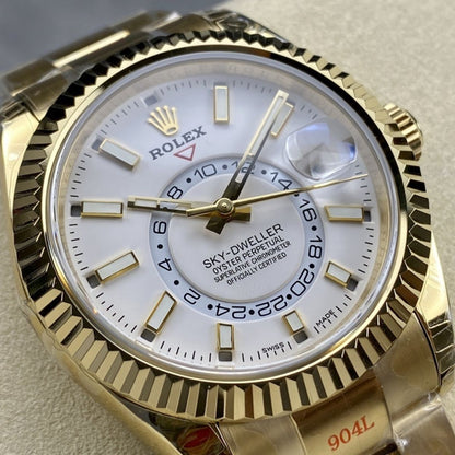 [Super Clone] Regency Dual Time 42 mm Timeless Fluted Bezel Intense white Dial 336938 8921