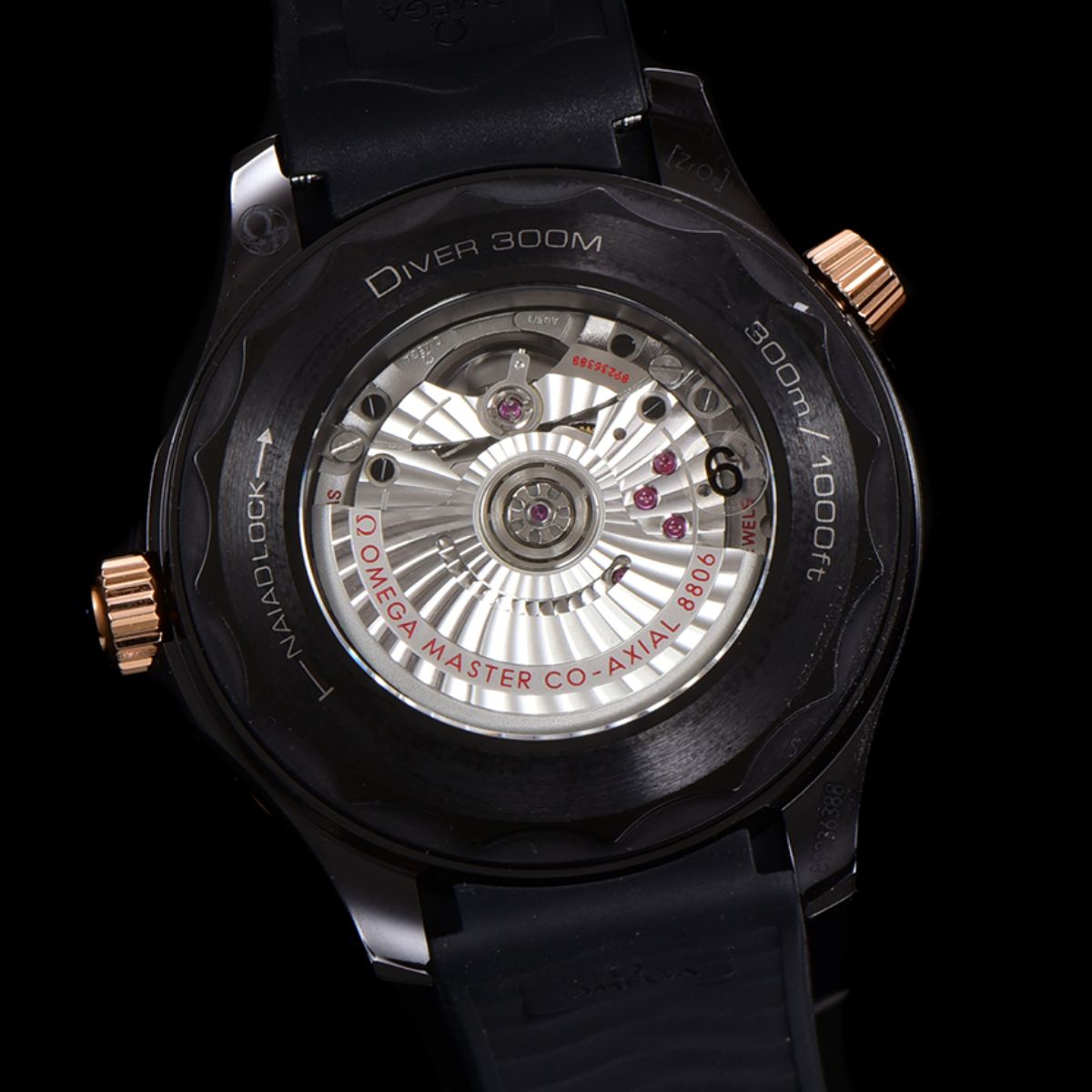 Celestial Seafarer Diver 300M 44mm Black Ceramic On Rubber Strap Black Dial 8166