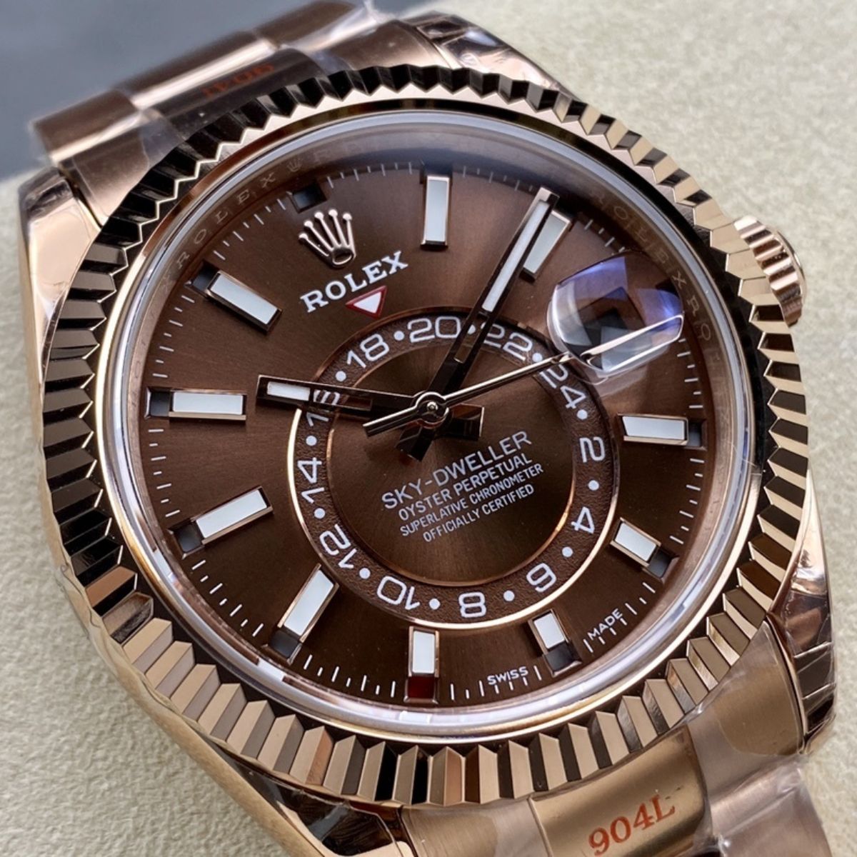 [Super Clone] Regency Dual Time 42 mm Timeless Fluted Bezel Chocolate Dial 336935 3292