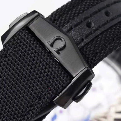 Celestial Chronograph Dark Side Of The Moon 44mm Black Ceramic On Nylon Strap Black Dial 4115